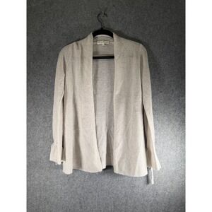 White + Warren Sweater Womens XS White Cashmere Open Front Cardigan Minimalist